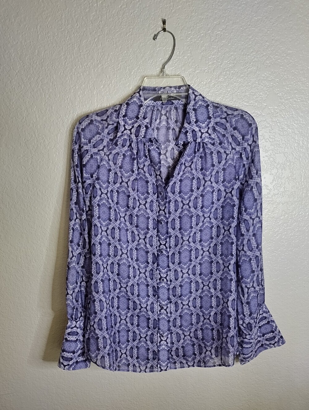 Robert Graham Python Silk Snake Print Shirt Sz S